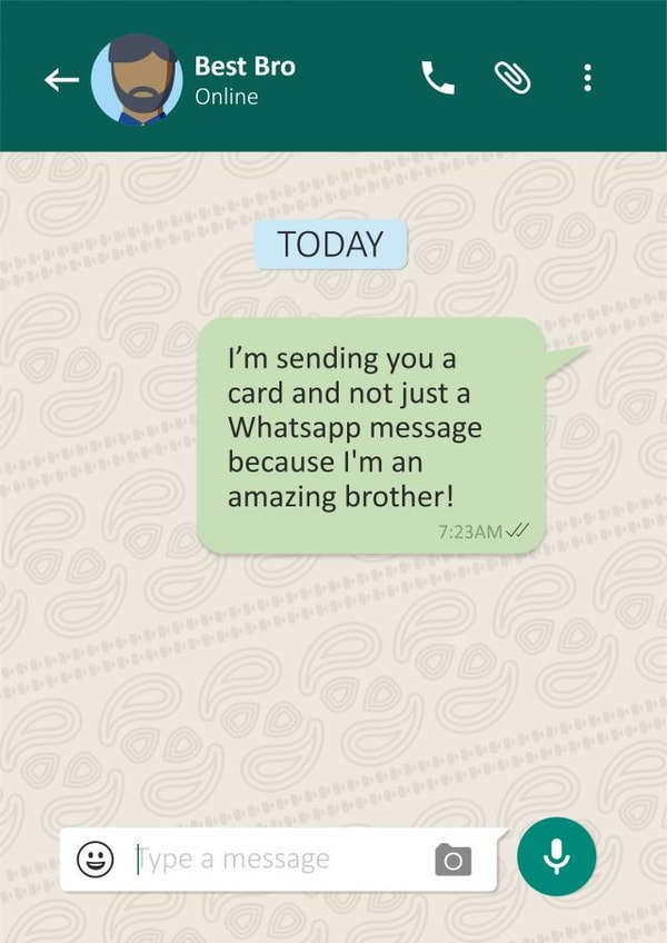 Funny Birthday Card - Brother - I'm Sending You A Card And Not Just A Whatsapp Message created by Eastential