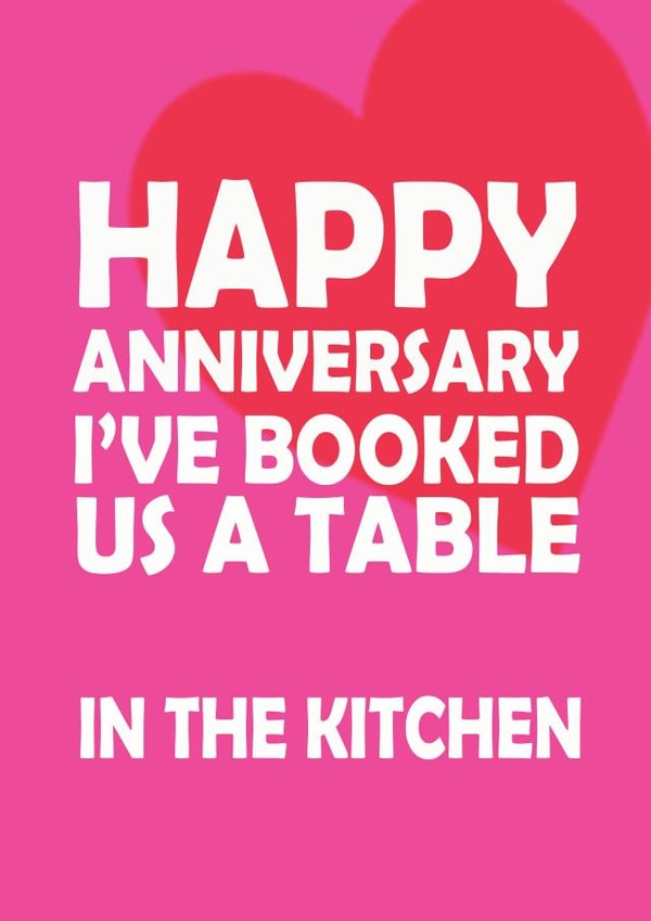 booked table Anniversary Card 45911 created by JJ Designs