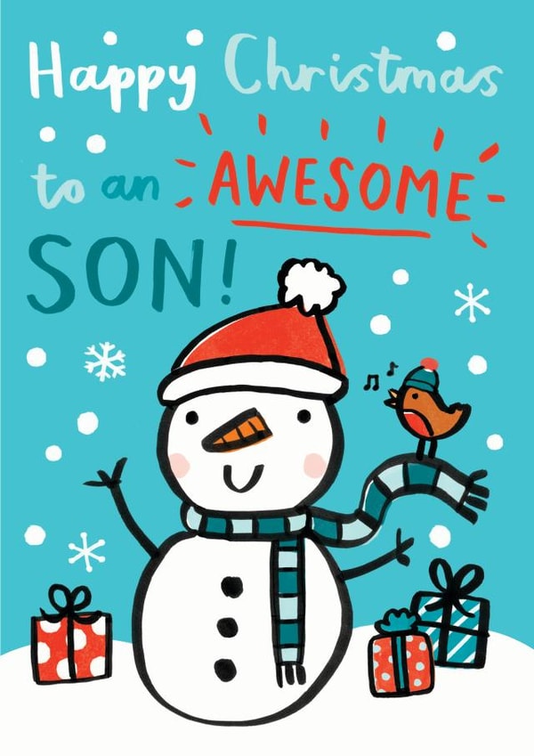 snowman awesome Christmas Card 18308 created by Jenny Seddon