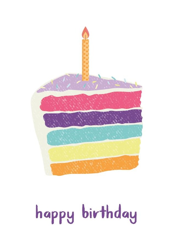 Classic Birthday Card - Candle - Cake created by 1103 co