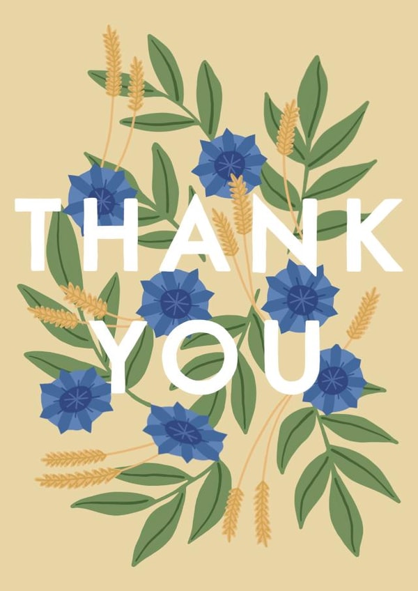 floral flowers Thank You Card 18767 created by Wandering Studio Co.