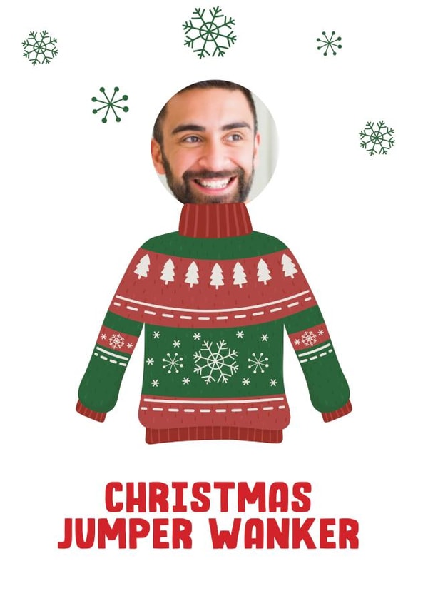 Rude Personalised Chirstmas Card / Photo Card - Christmas Jumper Wanker created by Filthy Sentiments