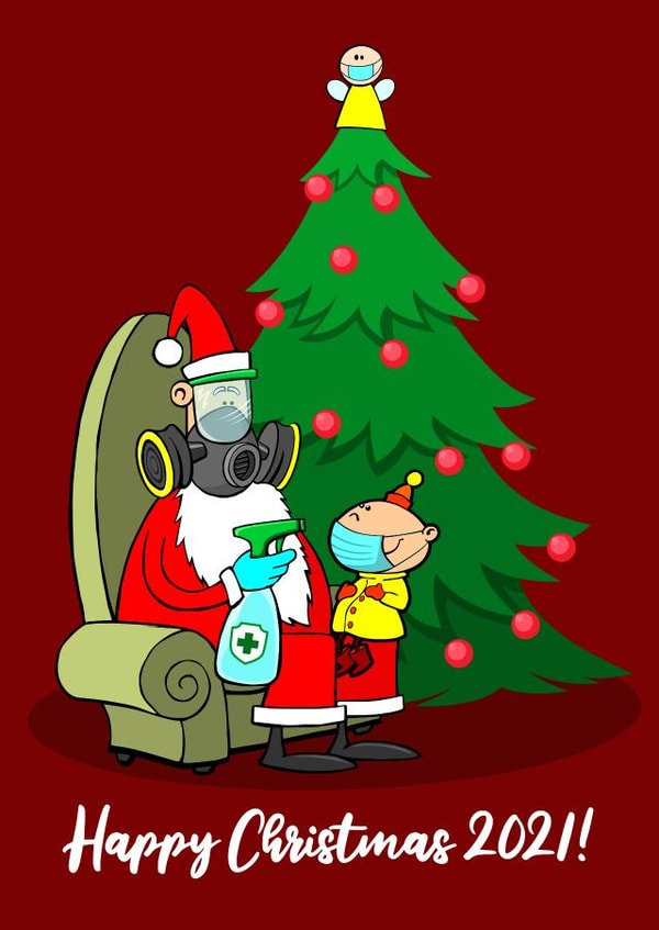 Happy Christmas 2021 Covid Safe Santa created by Eoin McKeown