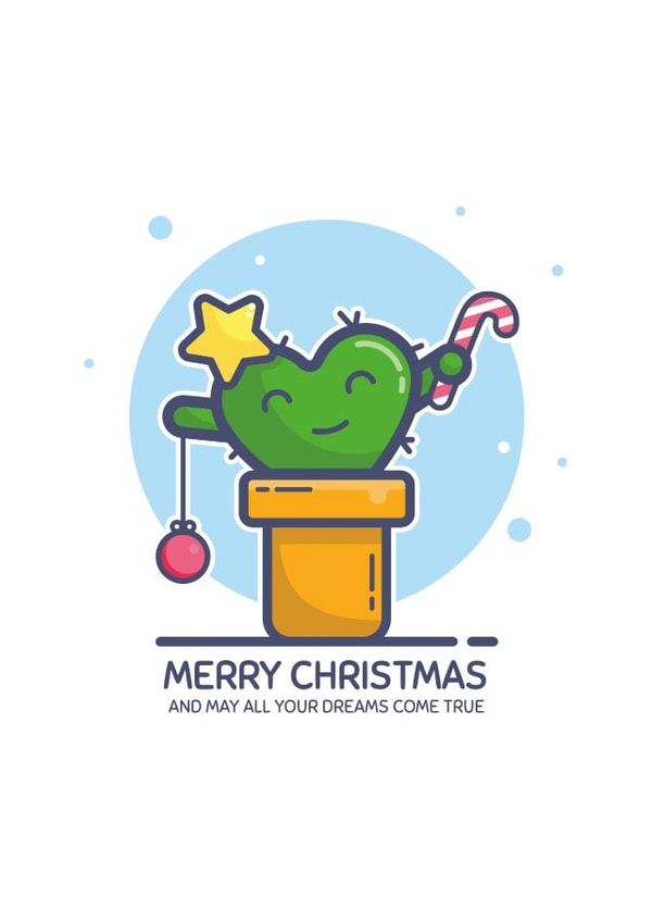 bauble cacti Christmas Card 43700 created by Evgenia Balchinova