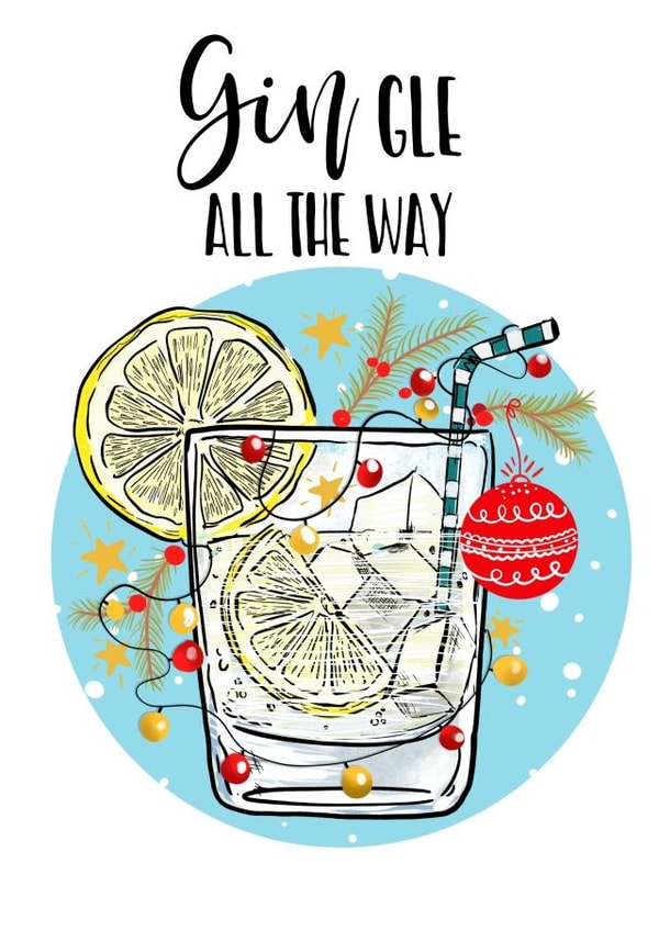 Alcohol Drinking Christmas Card 40616 created by The Arty Apples Limited