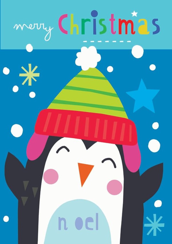 penguin  snow Christmas Card 17911 created by Jayne Schofield