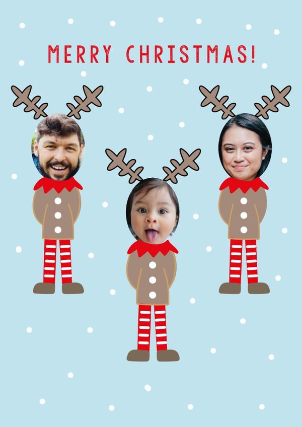 Cute Christmas Card - Elves - Reindeer Ears created by Megan Claire