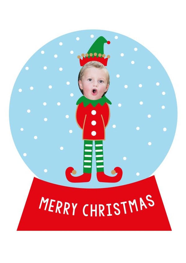 Cute Christmas Card - Snow Globe - Elf created by Megan Claire