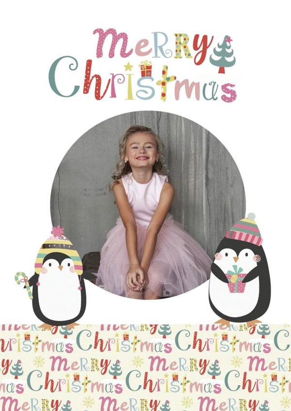 Cute Christmas Card - Penguins - Hats created by Giddy Kipper