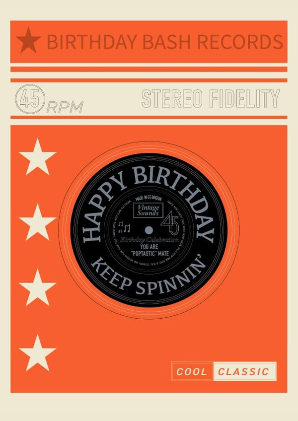 record vintage Birthday Card 19168 created by Claire Beetham-Davies