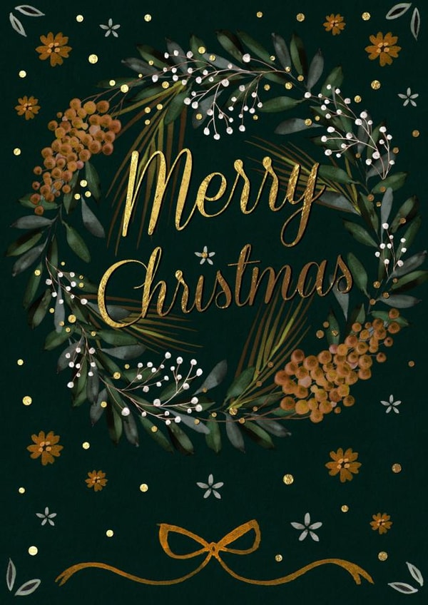 Mistletoe -  Wreath - Traditional - Festive - Pretty - Merry Christmas Card created by Victoria Nelson