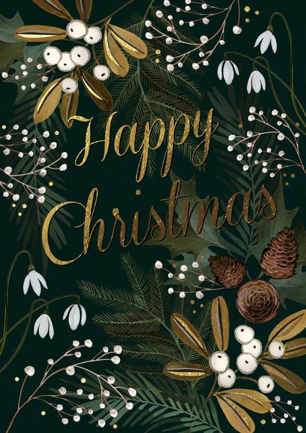 traditional mistletoe Christmas Card 35433 created by Victoria Nelson