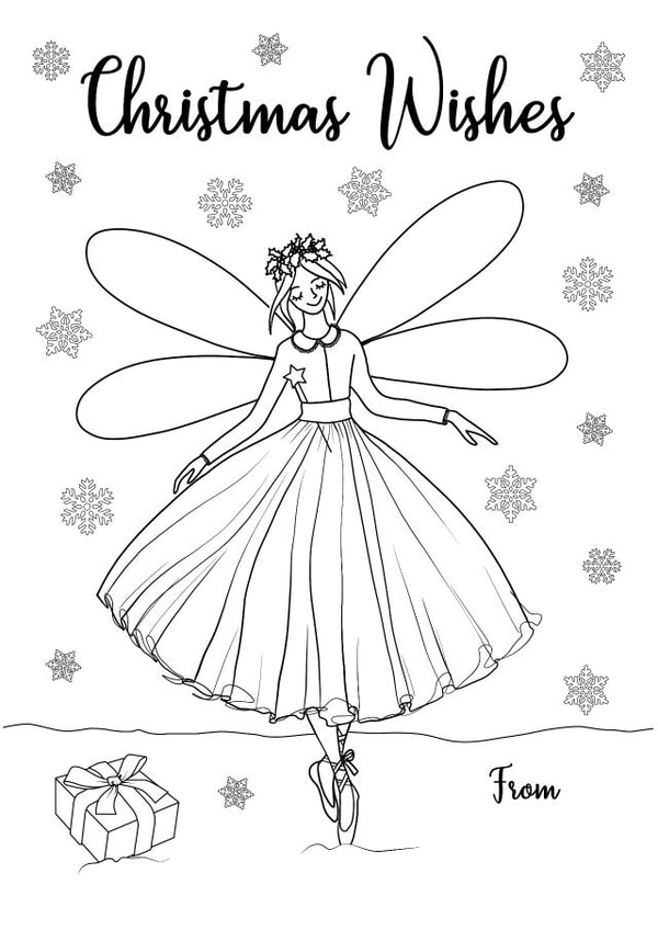 Christmas Fairy Colouring Card created by Zoe-Claire