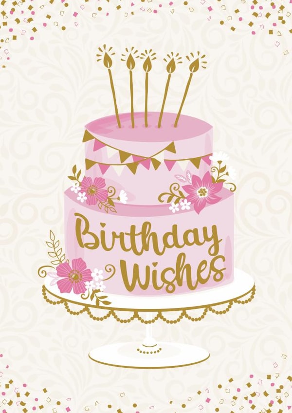 Traditional Birthday Card - Cake - Birthday Wishes created by Tanya Laporte Designs