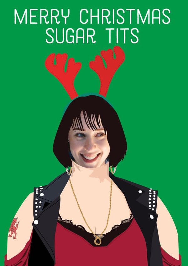 Rude Personalised Nessa Christmas Photo Card - Gavin And Stacey - Merry Christmas Sugar Tits created by Kyleigh Orlebar