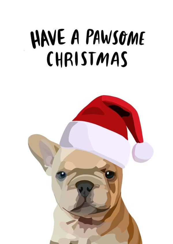 pawsome santa hat Christmas Card 35522 created by Abigail Scarfe