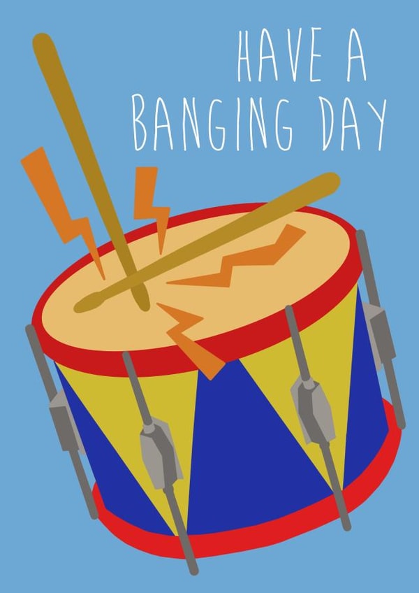 Have a banging birthday drum card created by Stonefoxes