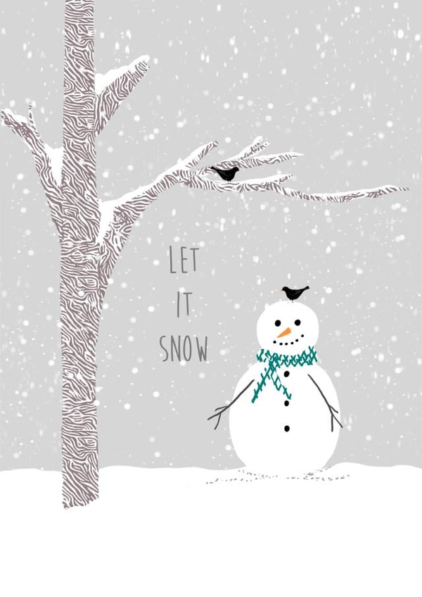 snow snowman Christmas Card 42313 created by Tutti Frutti Designs