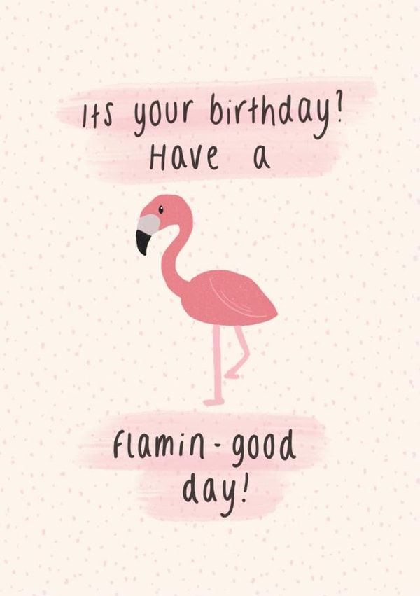 Flamingo Bird Birthday Card 20179 created by Lottie’s Art