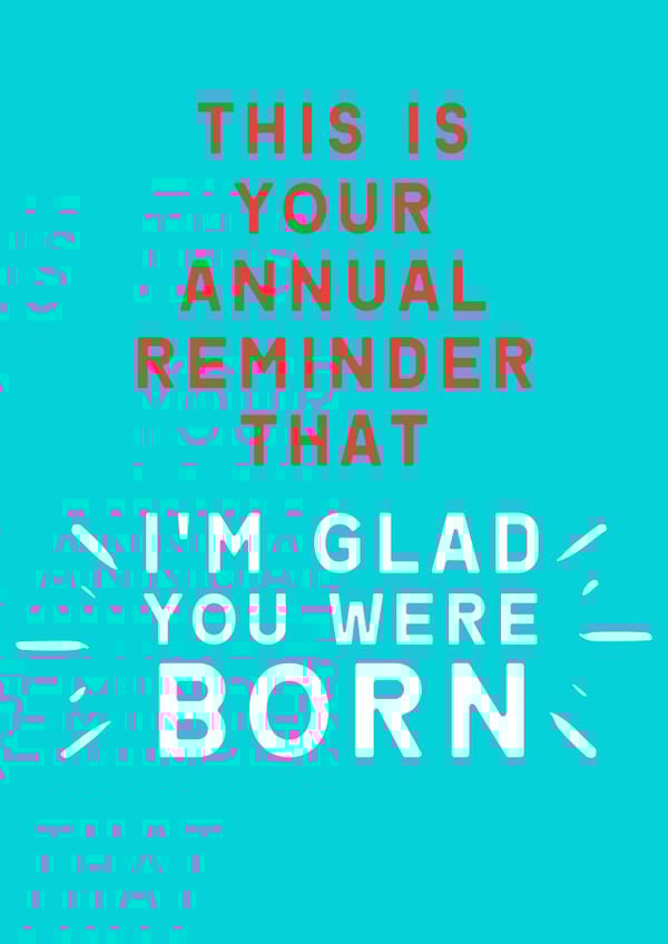 annual reminder born Birthday Card 14738 created by George De Harpon