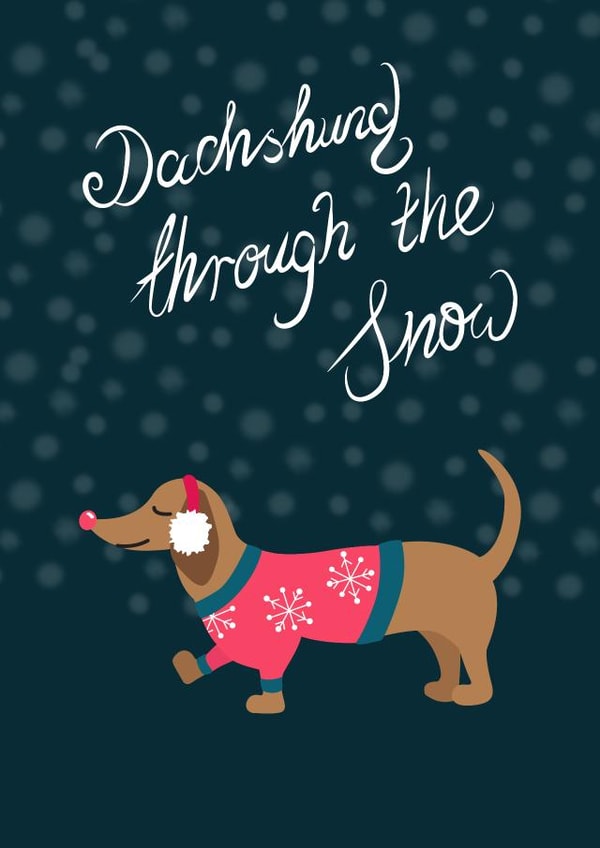 dog dachshund Christmas Card 34325 created by Michelle Grace