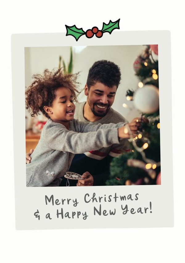 Cute Personalised Photo Card / Christmas Card - Merry Christmas & A Happy New Year created by Studio Doodles