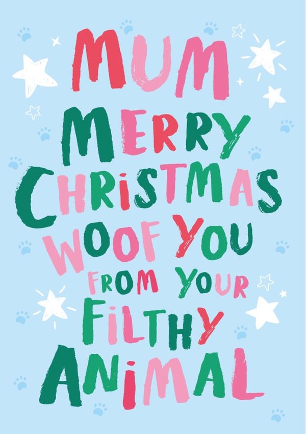 woof from the dog Christmas Card 43247 created by Poodle Pip