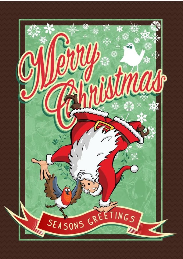 robin santa Christmas Card 23464 created by Andy Roper