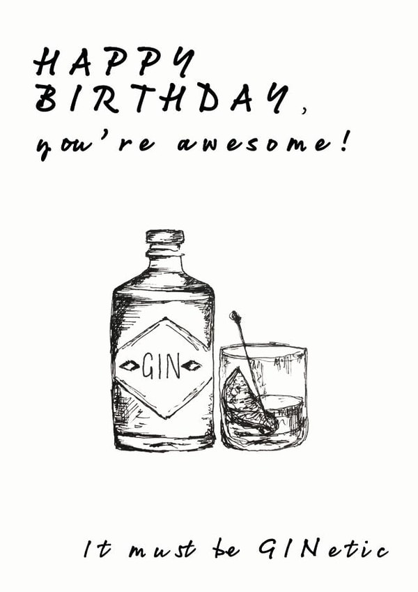 gin alcohol Birthday Card 7976 created by Pickalily Card Creations