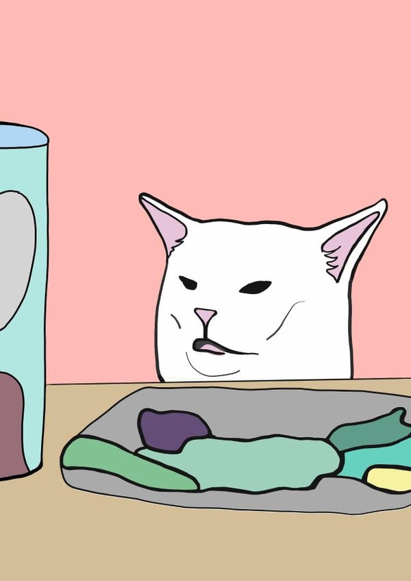 Smudge the Cat Meme Greetings Card created by Send Salutations