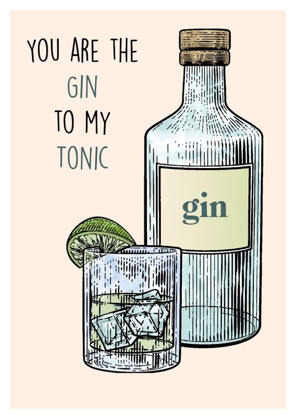 LOVE GIN Anniversary Card 45897 created by Poppy & Mabel 