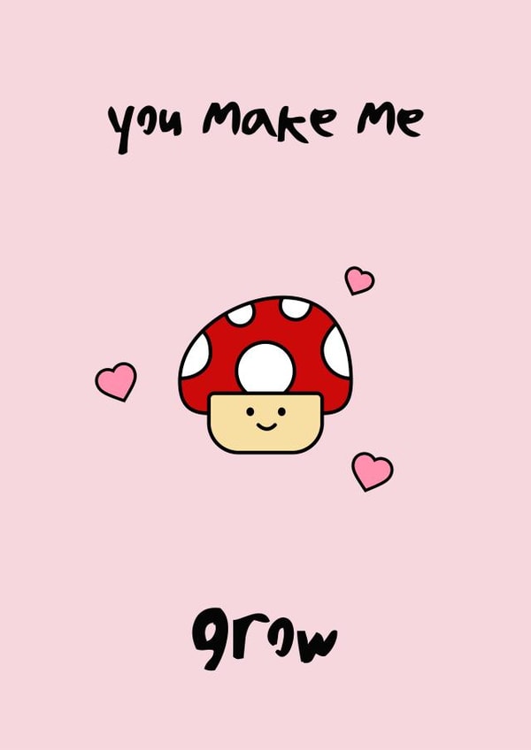 magic mushroom Valentines Day Card 34039 created by Rishi
