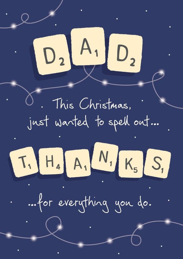 dad scrabble Christmas Card 16944 created by NEEDL designs
