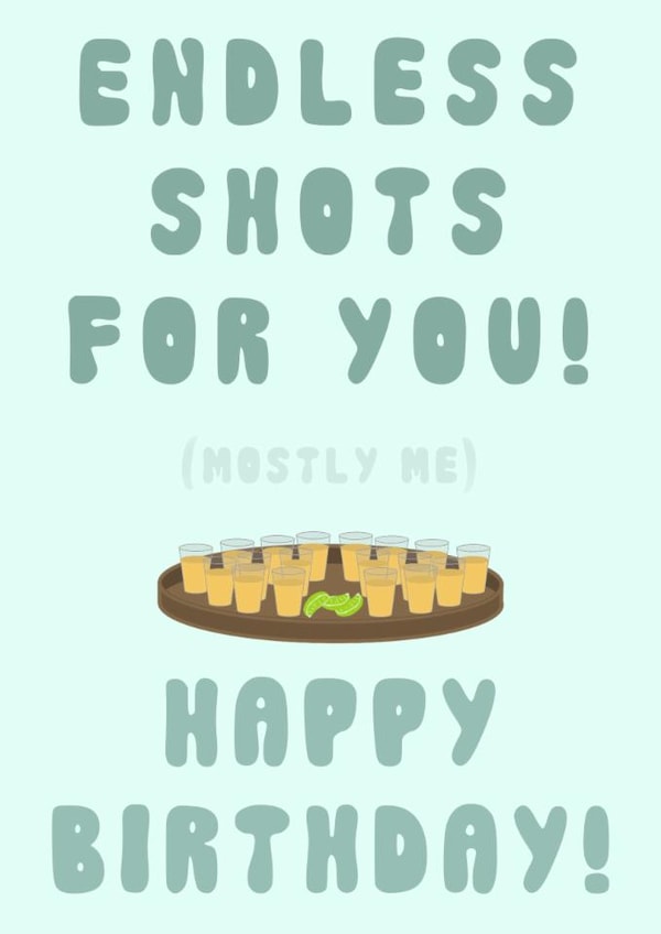 Tequila Shots Birthday Card created by Baltic Ink