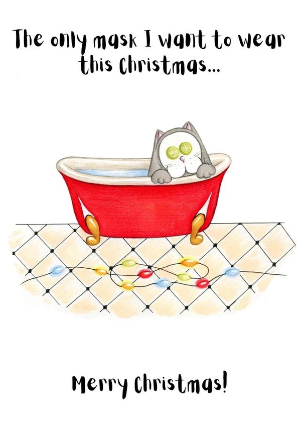 cat mask Christmas Card 41809 created by Liliya Lukyanova