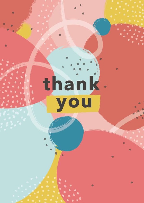 colourful typography Thank You Card 16009 created by Laura