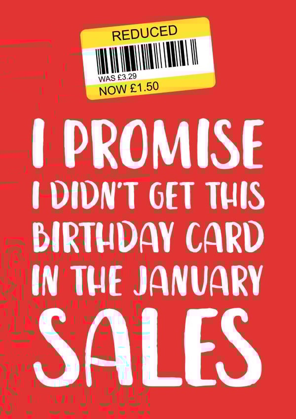 January typography Birthday Card 4166 created by The Cake Thief