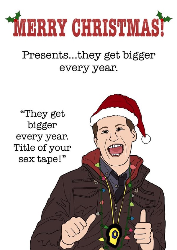 Christmas Brooklyn 99 Jake Peralta Card created by Funnilyenough