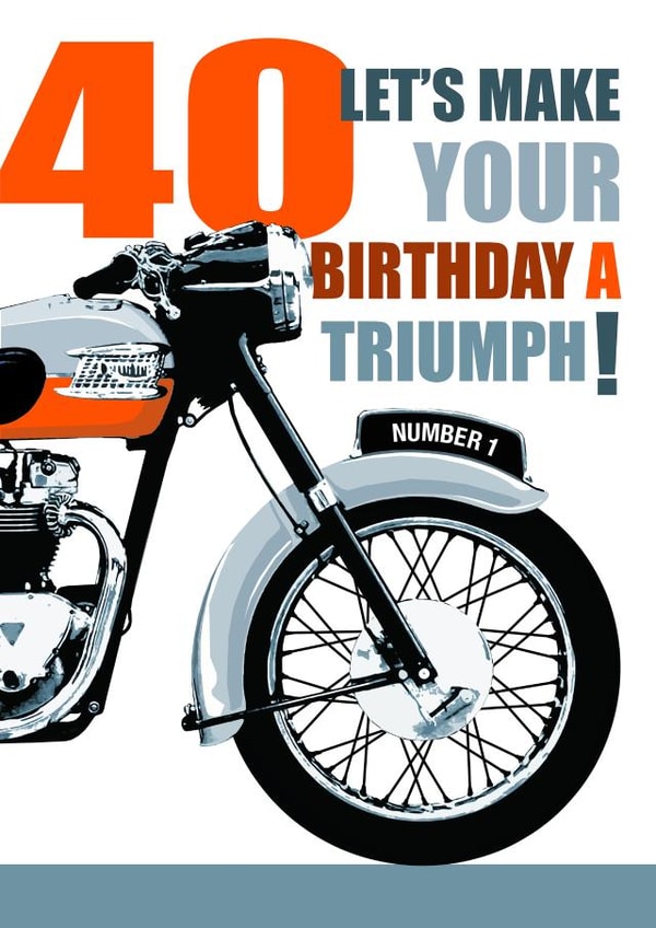 male motorbike Birthday Card 18468 created by RetroMotion Artwork