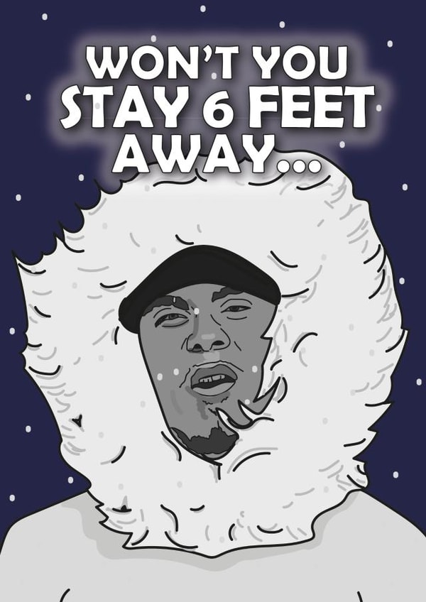 6 feet pun Christmas Card 39366 created by CatherineCritchley.