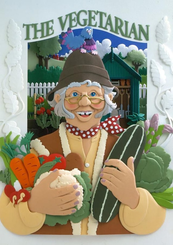 vegetables the vegetarian Birthday Card 45258 created by Clive Stevens
