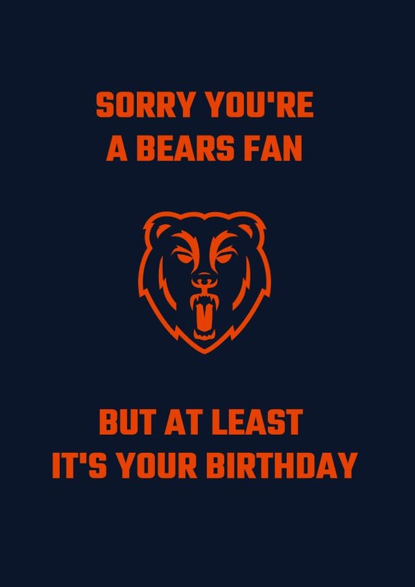 chicago bears nfl Birthday Card 20989 created by Nat Yeo