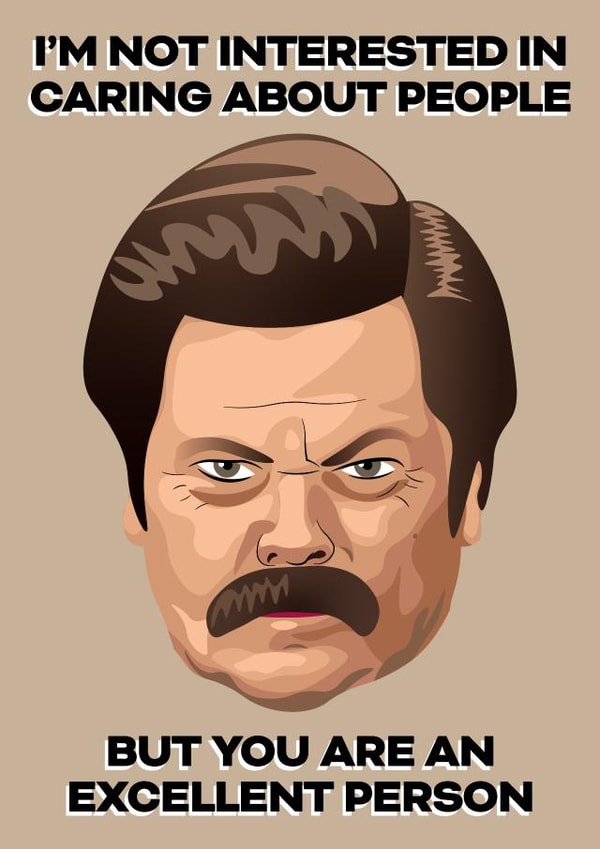 not interested caring Card 13594 created by Scott Harris