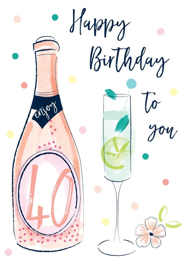 40th forty Birthday Card 9592 created by Katie Phythian Design