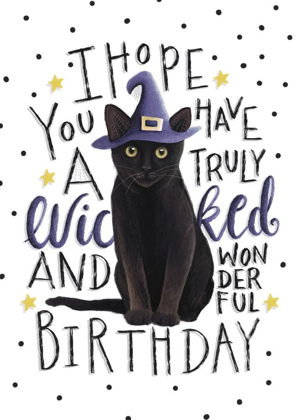 cat wicked Birthday Card 14808 created by Hot Dog greetings