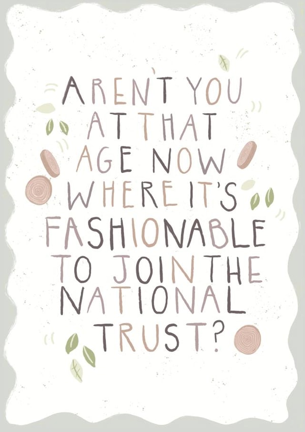 National Trust Wood Birthday Card 14810 created by Hot Dog greetings