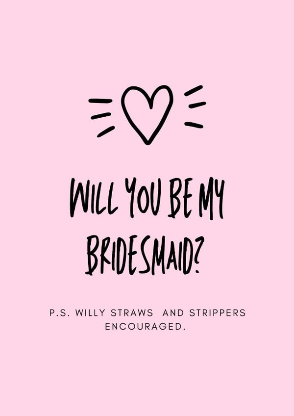Will you be my bridesmaid cheeky card created by Meg's Creative Outlet