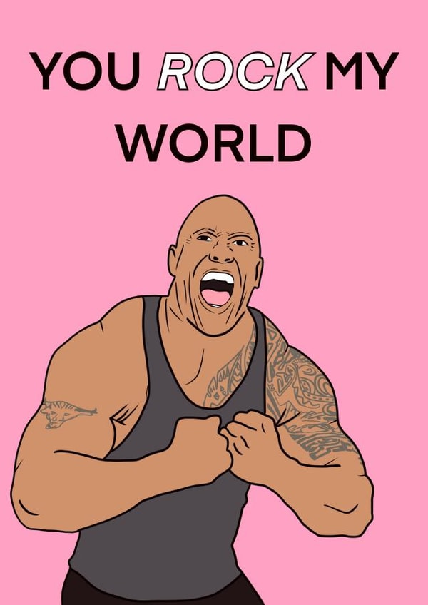 Dwayne Johnson the rock Anniversary Card 18505 created by Amy Louisa