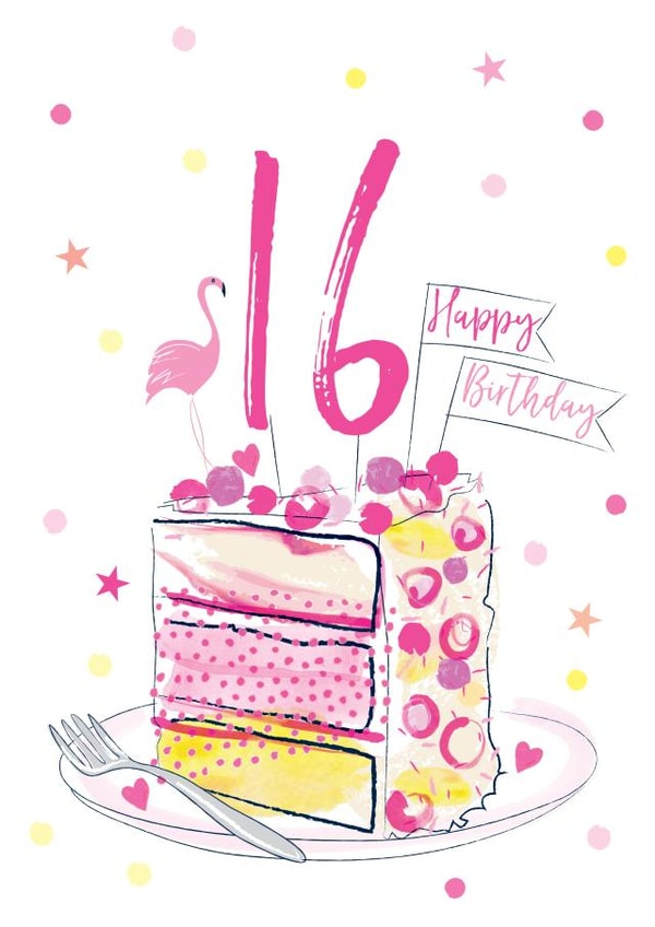 16 sixteen Birthday Card 9596 created by Katie Phythian Design