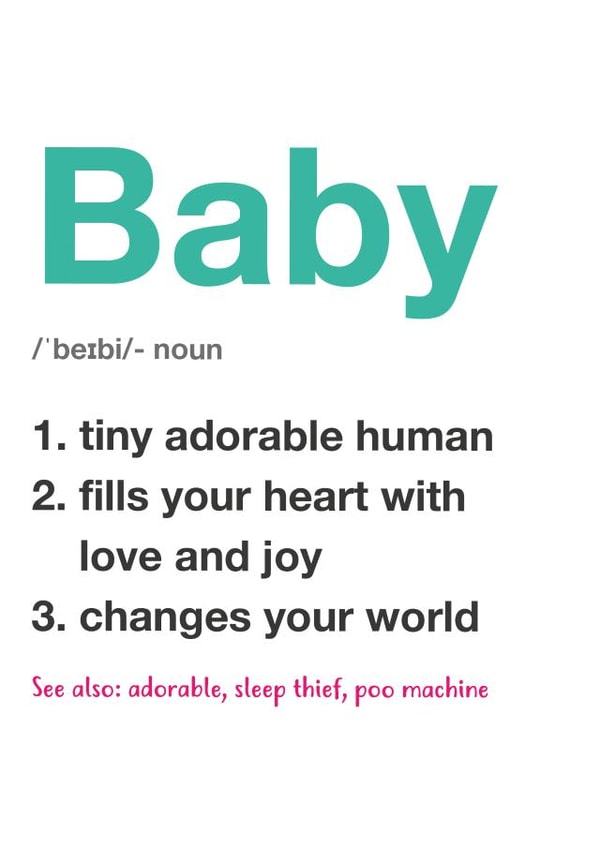 typography baby shower New Baby Card 10373 created by Yeti Design